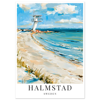 Gouache-inspirerat motiv på tylösand i halmstad