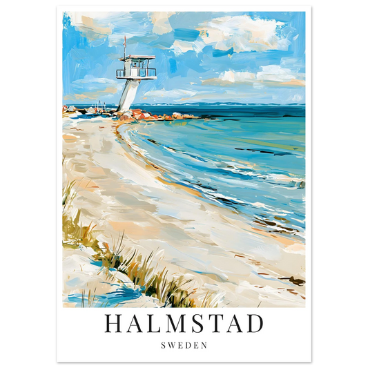 Gouache-inspirerat motiv på tylösand i halmstad