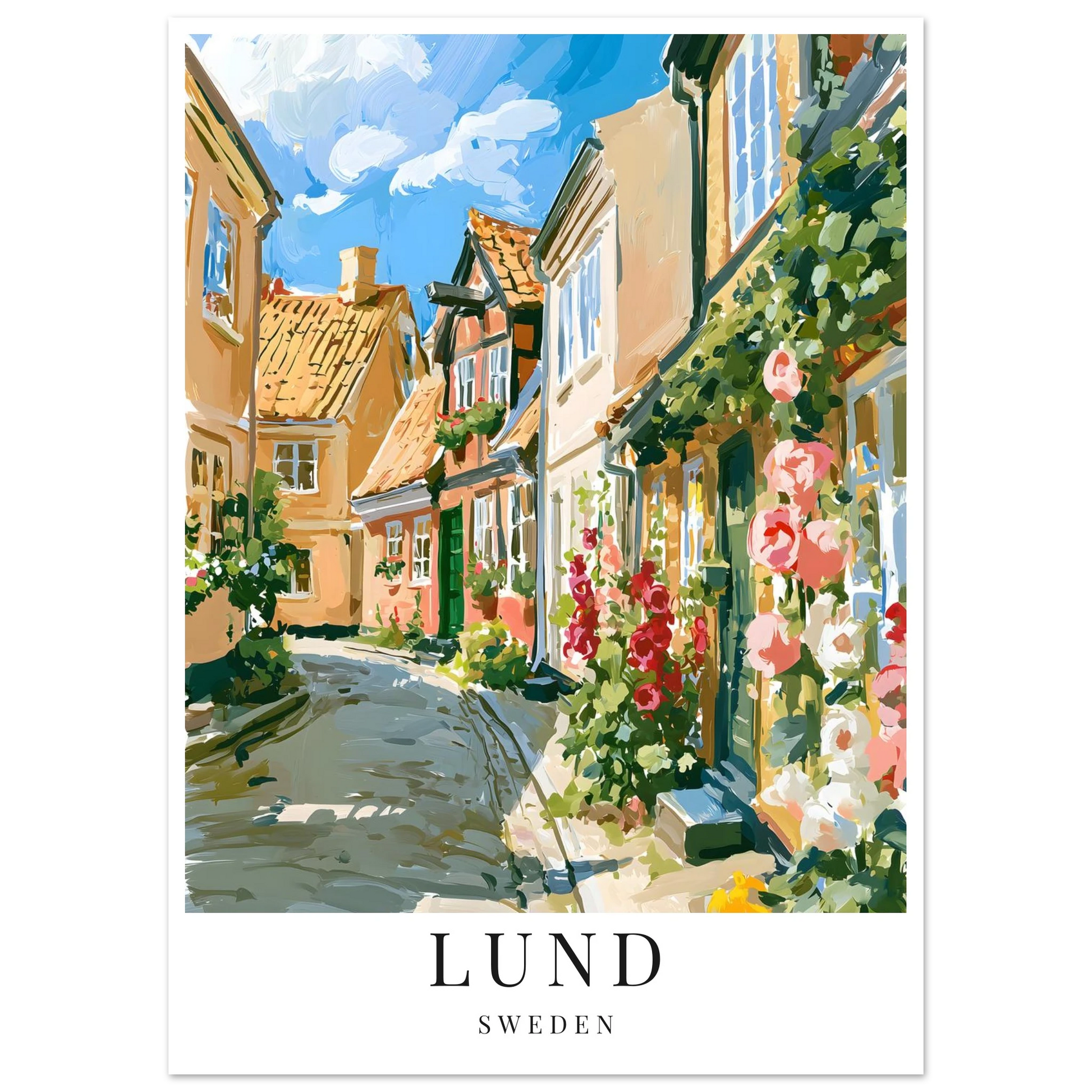 gouache-inspirerad motiv på lunds gränd