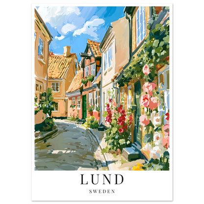 gouache-inspirerad motiv på lunds gränd