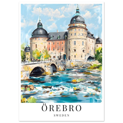 Gouache-inspirerad motiv på örebro slott