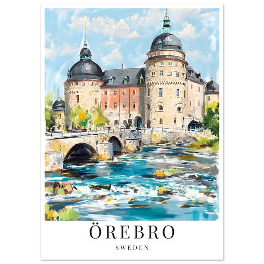 Gouache-inspirerad motiv på örebro slott