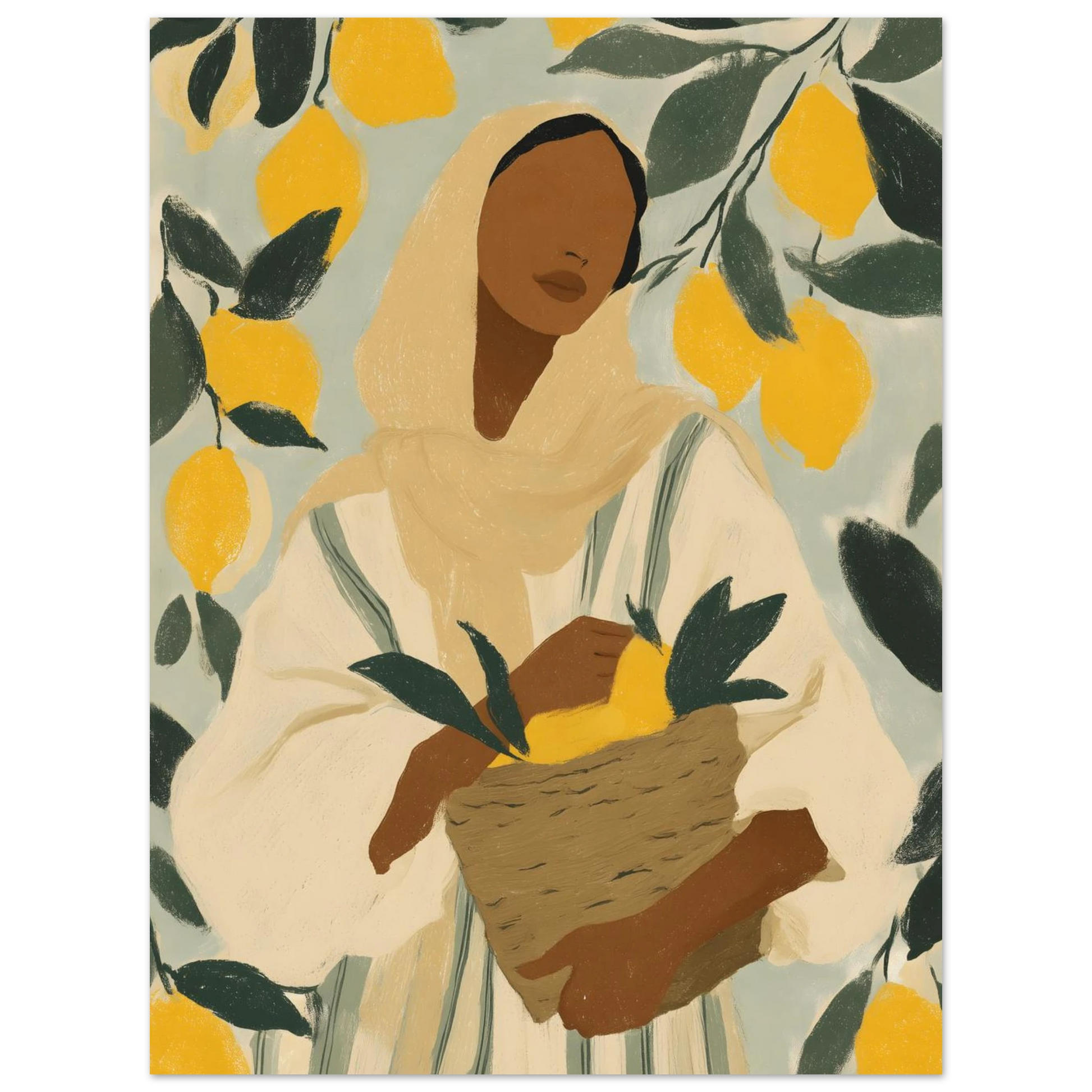 woman in a lemon garden