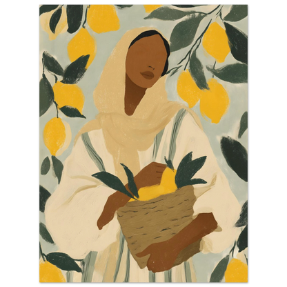 woman in a lemon garden